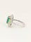Bague 53 Bague or blanc émeraude 2,17 carats entourage diamants 58 Facettes 1214.3