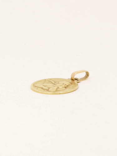 Pendentif BRANDT Médaille Ange en or jaune 58 Facettes 1224.2