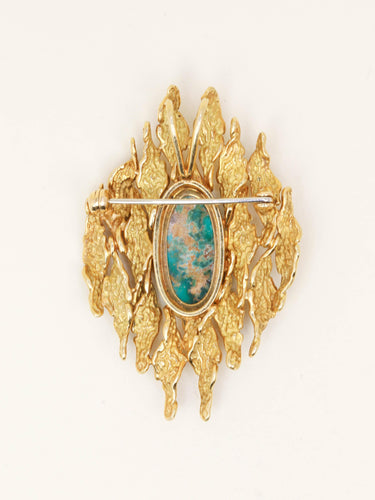 Pendentif Broche Pendentif or jaune turquoise matrix 58 Facettes 1221