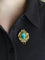 Pendentif Broche Pendentif or jaune turquoise matrix 58 Facettes 1221