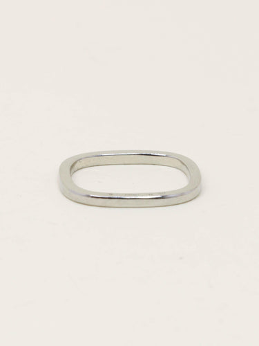 Bague 54 DINH VAN Alliance carrée or blanc 58 Facettes 1206.1BIS