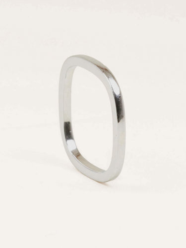Bague 54 DINH VAN Alliance carrée or blanc 58 Facettes 1206.1BIS