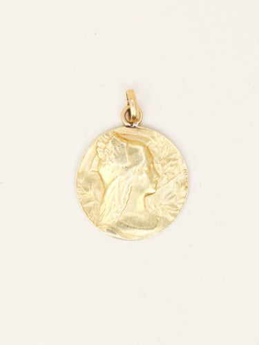Pendentif Médaille Gallia Art Nouveau or jaune 58 Facettes 1224.1