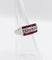 Bague 47 Bague Art déco jarretière en platine, diamants taille ancienne et rubis 58 Facettes A06711