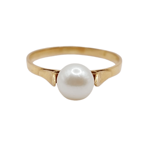 Bague 50 Bague Art déco en or rose 18k ornée d'une perle 58 Facettes A06713