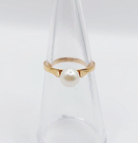 Bague 50 Bague Art déco en or rose 18k ornée d'une perle 58 Facettes A06713