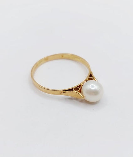 Bague 50 Bague Art déco en or rose 18k ornée d'une perle 58 Facettes A06713