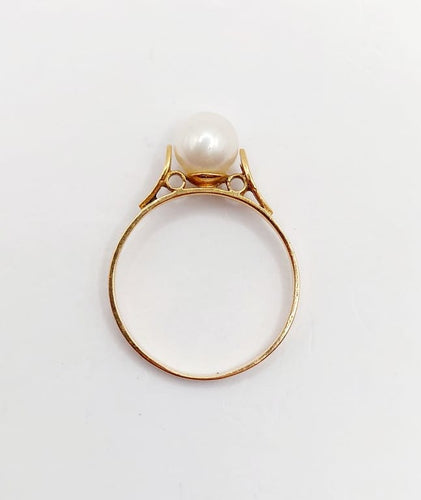 Bague 50 Bague Art déco en or rose 18k ornée d'une perle 58 Facettes A06713