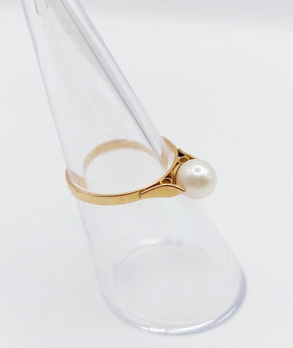 Bague 50 Bague Art déco en or rose 18k ornée d'une perle 58 Facettes A06713