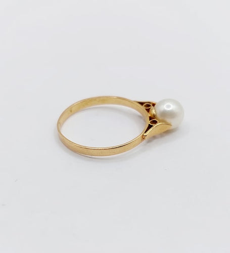 Bague 50 Bague Art déco en or rose 18k ornée d'une perle 58 Facettes A06713