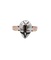 Bague 59.5 Bague victorienne en or rose 18k et argent avec diamant taille table 58 Facettes A06714