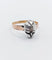 Bague 59.5 Bague victorienne en or rose 18k et argent avec diamant taille table 58 Facettes A06714