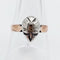 Bague 59.5 Bague victorienne en or rose 18k et argent avec diamant taille table 58 Facettes A06714