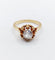Bague 51.5 Bague solitaire antique en or rose 18k avec diamant taille ancienne 58 Facettes A06717