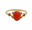 Bague 52 Bague Art déco en or 18k au cabochon de corail 58 Facettes A06719