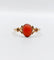 Bague 52 Bague Art déco en or 18k au cabochon de corail 58 Facettes A06719
