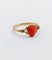 Bague 52 Bague Art déco en or 18k au cabochon de corail 58 Facettes A06719