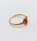 Bague 52 Bague Art déco en or 18k au cabochon de corail 58 Facettes A06719
