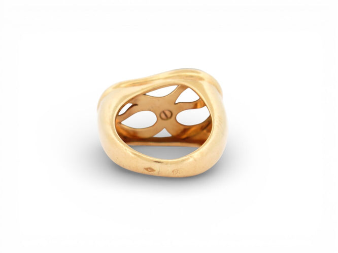 Bague 52 vintage bague FRED nuage 52 en nacre et or jaune 18k mother of pl 58 Facettes 273331