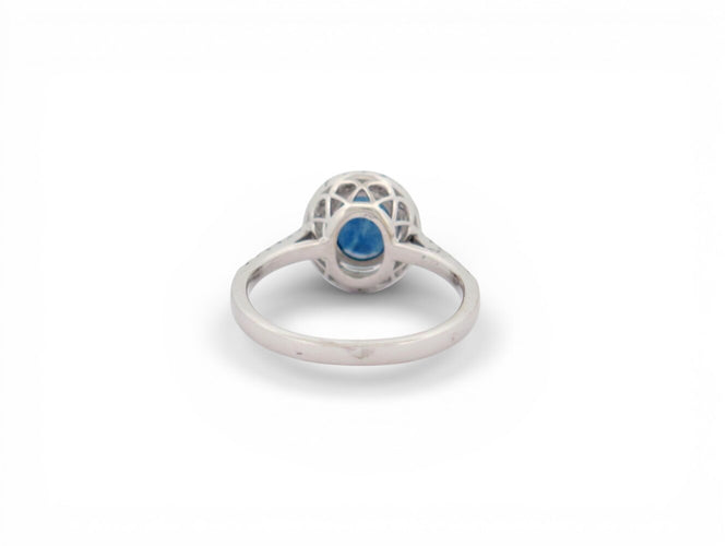Bague 53 bague sertie saphir 1.33 ct & diamants 0.58 ct 53 en or blanc 3.15 gr 58 Facettes 273386