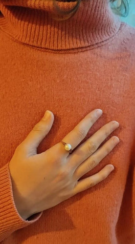 Bague 53 Bague perle de culture en or jaune 18 carats 58 Facettes 606