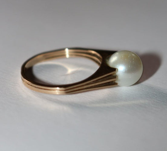 Bague 53 Bague perle de culture en or jaune 18 carats 58 Facettes 606
