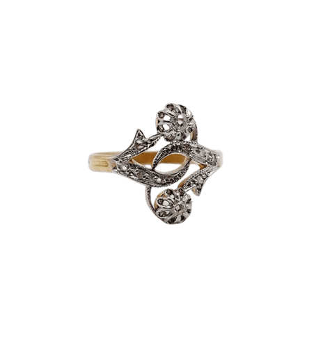 Bague 54 Bague duchesse antique en or 18k et platine à diamants 58 Facettes A06720