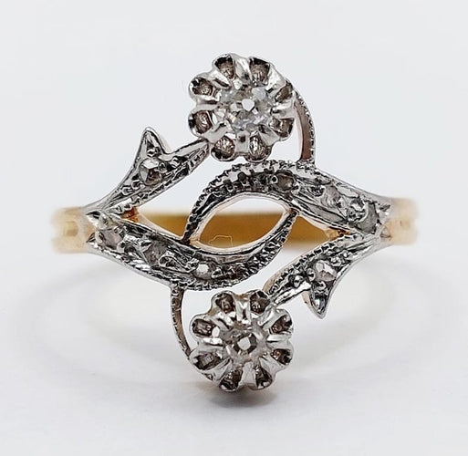 Bague 54 Bague duchesse antique en or 18k et platine à diamants 58 Facettes A06720