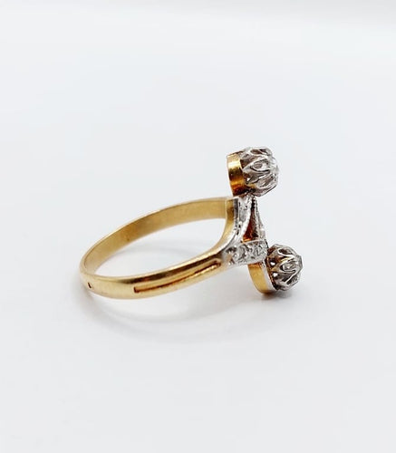 Bague 54 Bague duchesse antique en or 18k et platine à diamants 58 Facettes A06720