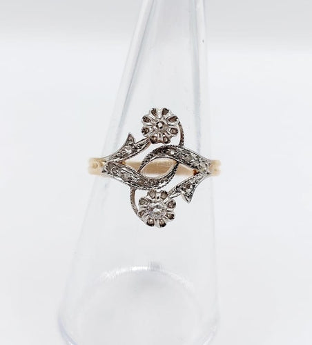 Bague 54 Bague duchesse antique en or 18k et platine à diamants 58 Facettes A06720