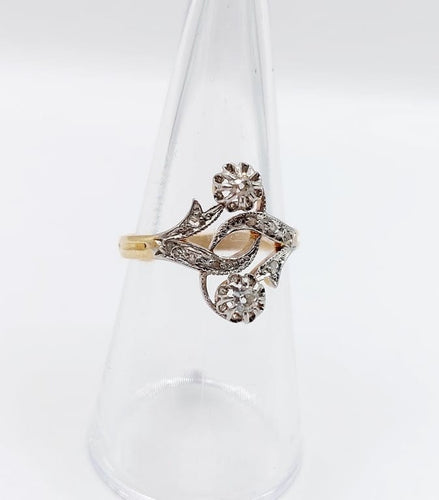 Bague 54 Bague duchesse antique en or 18k et platine à diamants 58 Facettes A06720