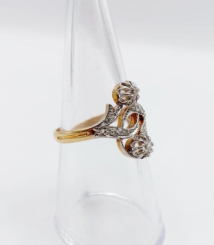 Bague 54 Bague duchesse antique en or 18k et platine à diamants 58 Facettes A06720