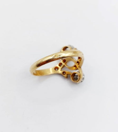 Bague 54 Bague duchesse antique en or 18k et platine à diamants 58 Facettes A06720
