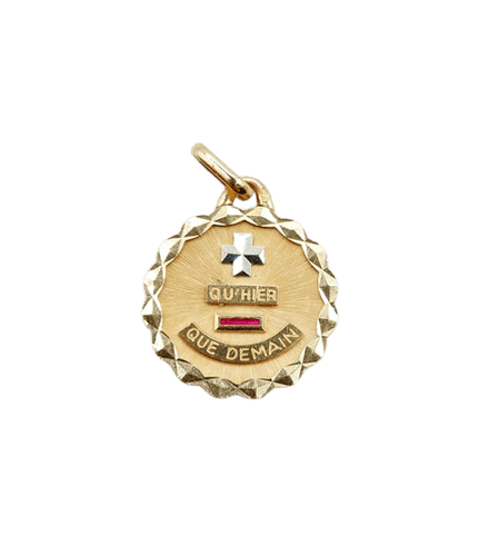 Pendentif Augis - Pendentif médaille d’amour en or rose 18k et rubis 58 Facettes A06726