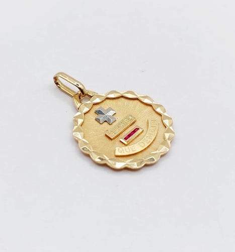 Pendentif Augis - Pendentif médaille d’amour en or rose 18k et rubis 58 Facettes A06726