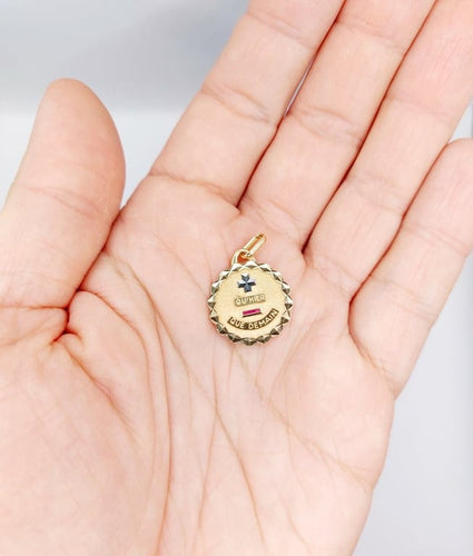 Pendentif Augis - Pendentif médaille d’amour en or rose 18k et rubis 58 Facettes A06726