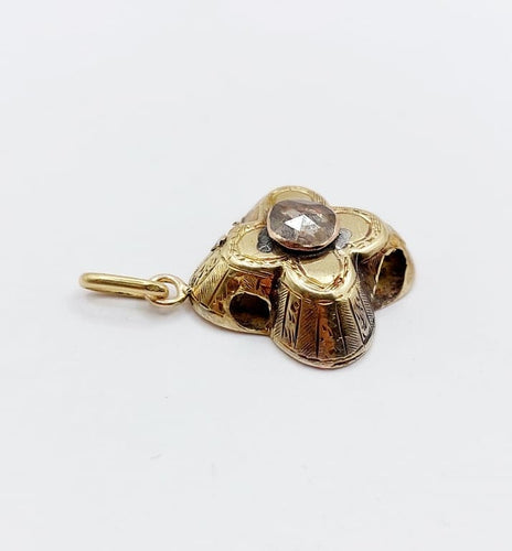 Pendentif Pendentif victorien - Diamant taille rose en or jaune 18K (circa 1850) 58 Facettes A02334