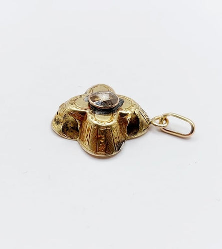 Pendentif Pendentif victorien - Diamant taille rose en or jaune 18K (circa 1850) 58 Facettes A02334