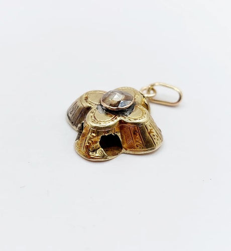 Pendentif Pendentif victorien - Diamant taille rose en or jaune 18K (circa 1850) 58 Facettes A02334