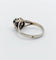 Bague 51 Bague solitaire Art déco en or blanc 18k et saphir 58 Facettes A01186