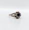 Bague 51 Bague solitaire Art déco en or blanc 18k et saphir 58 Facettes A01186