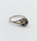 Bague 51 Bague solitaire Art déco en or blanc 18k et saphir 58 Facettes A01186