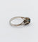 Bague 51 Bague solitaire Art déco en or blanc 18k et saphir 58 Facettes A01186