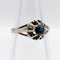 Bague 51 Bague solitaire Art déco en or blanc 18k et saphir 58 Facettes A01186