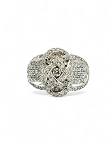 Bague 57 Bague infini en or blanc 18 carats et diamants 58 Facettes sku