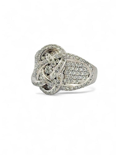 Bague 57 Bague infini en or blanc 18 carats et diamants 58 Facettes sku