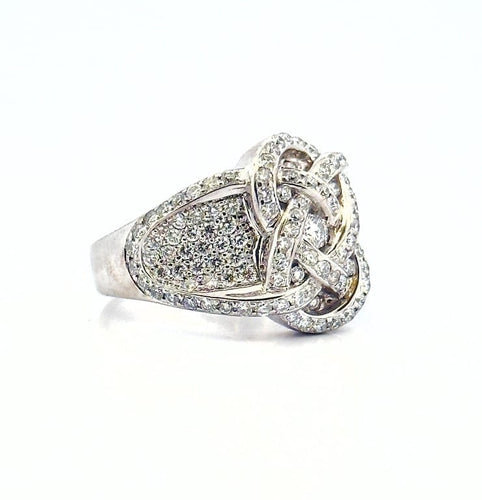 Bague 57 Bague infini en or blanc 18 carats et diamants 58 Facettes sku