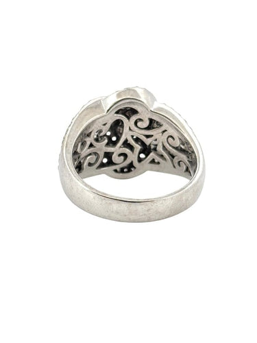 Bague 57 Bague infini en or blanc 18 carats et diamants 58 Facettes sku