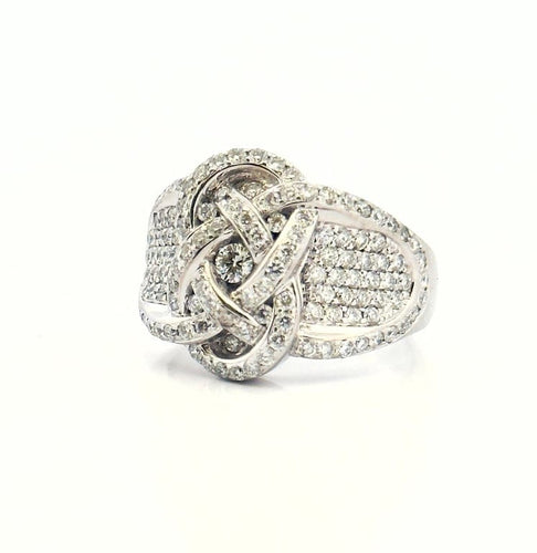 Bague 57 Bague infini en or blanc 18 carats et diamants 58 Facettes sku
