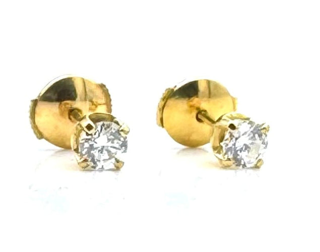Boucles d'oreilles Boucles d’oreilles puces en or jaune 18 carats et diamants 0,50 ct 58 Facettes 240392
